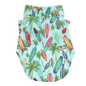 Hawaiian Camp Shirt (Color: Surfboards and Palms, size: X-Large)
